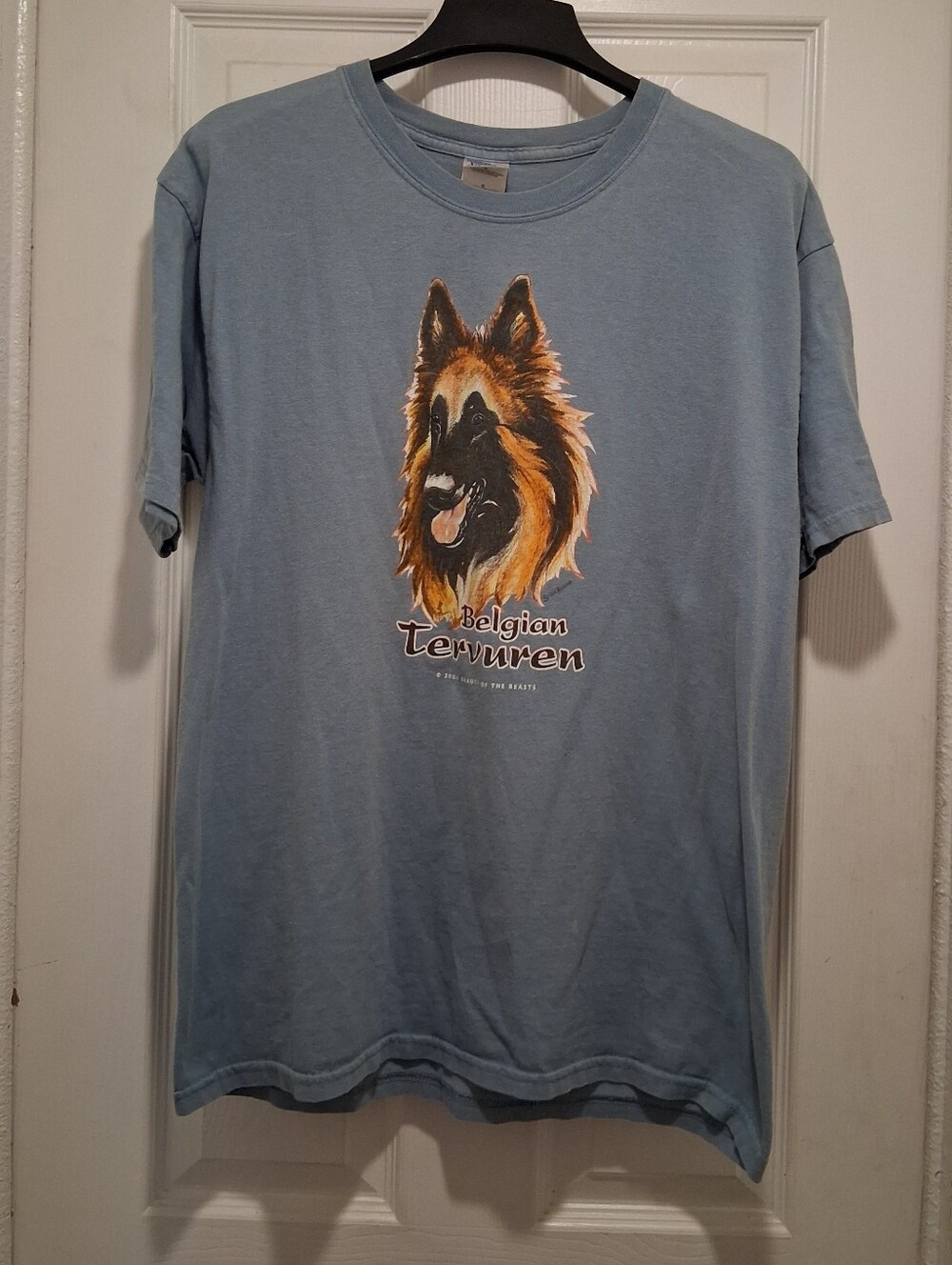 Vintage Belgian Tervuren Dog Graphic Tee - Light Blue